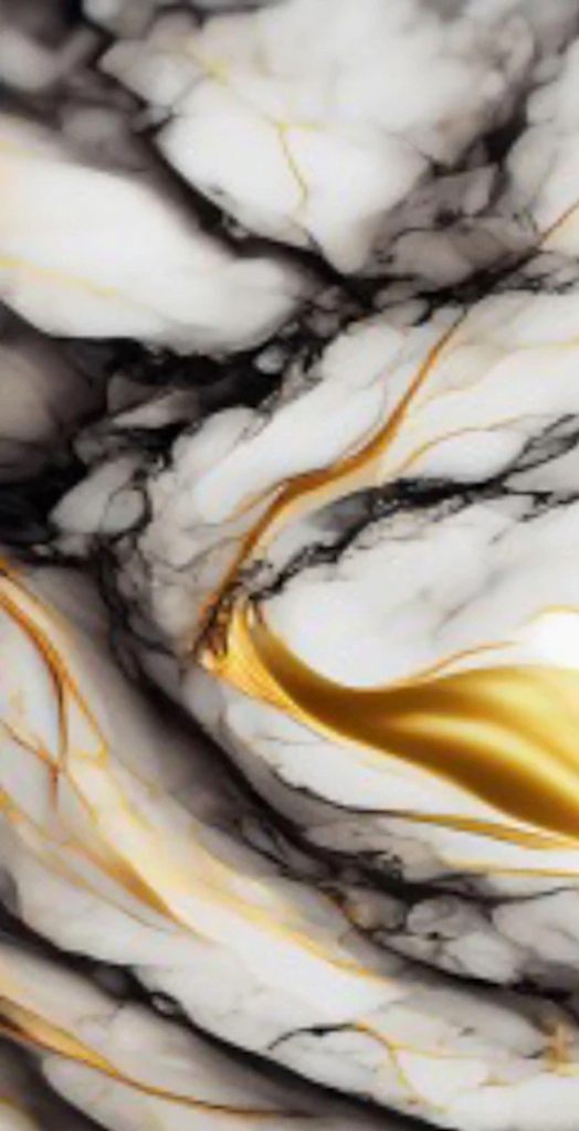Z252 Abstract Black and Gold Marble Gloss